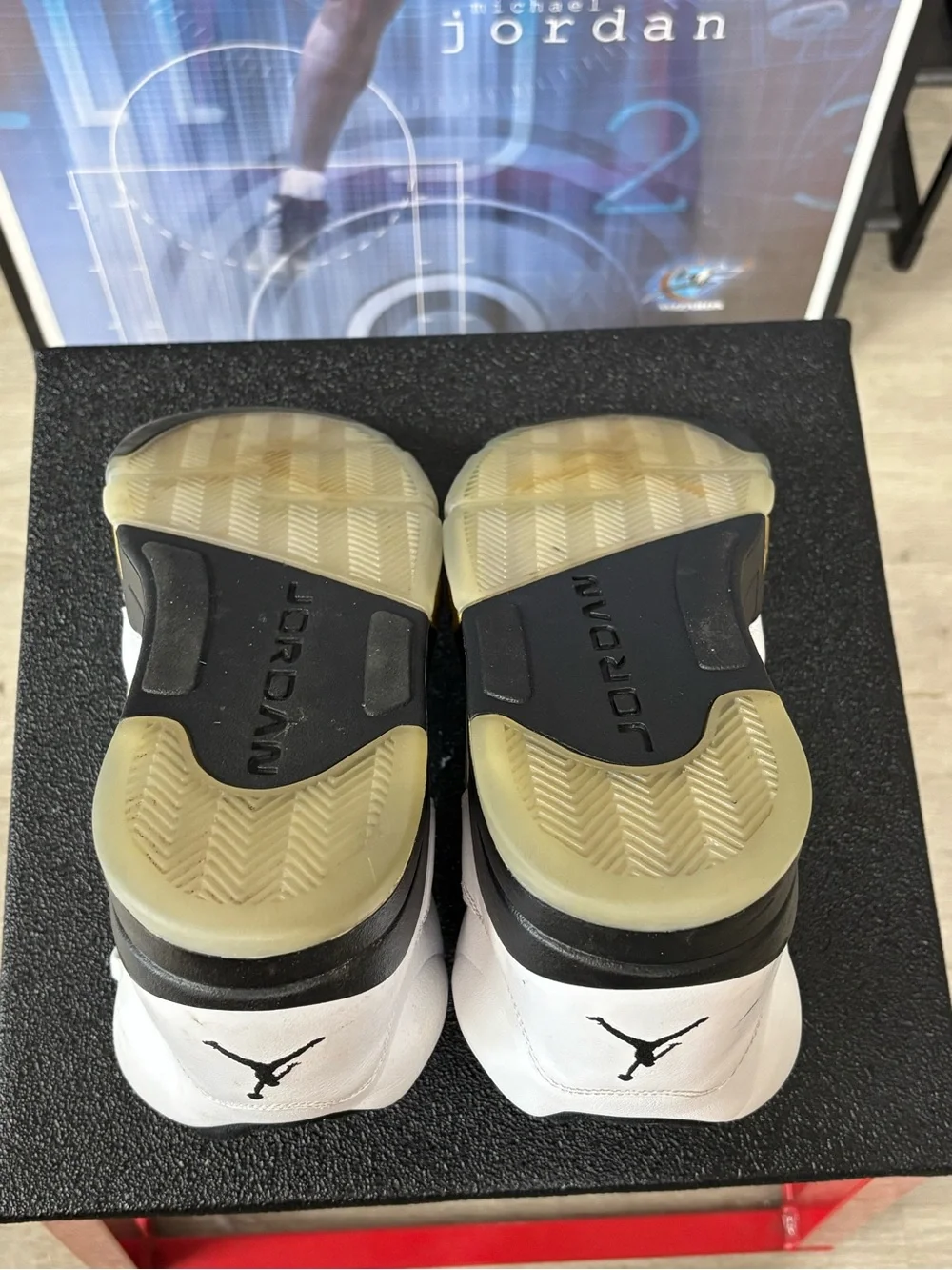 Size 11.5- Nike Air Jordan 5 Retro Olympic Gold White Black Shoes 136027-133